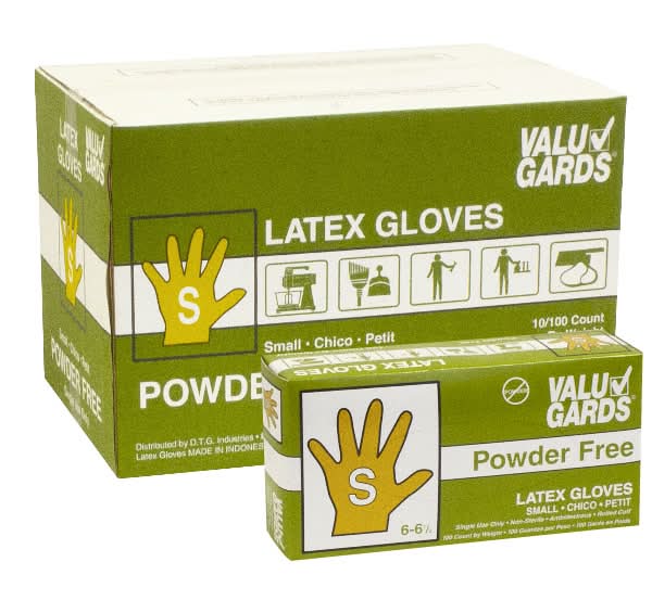 Valugards Latex Gloves, Small (100 ct)