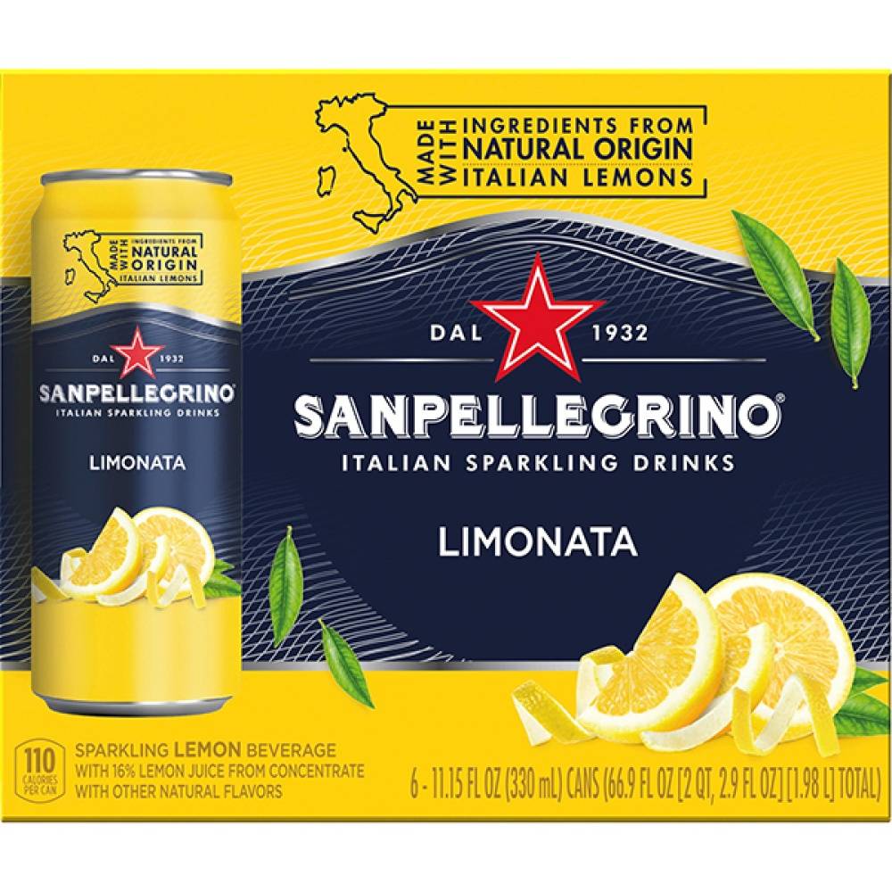 San Pellegrino Italian Sparkling Drinks, Limonata (6 x 11.15 fl oz)