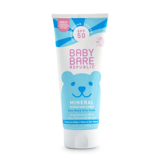 Bare Republic Mineral Baby Sunscreen Face & Body Lotion, SPF 50, 3.4 Fluid Ounce