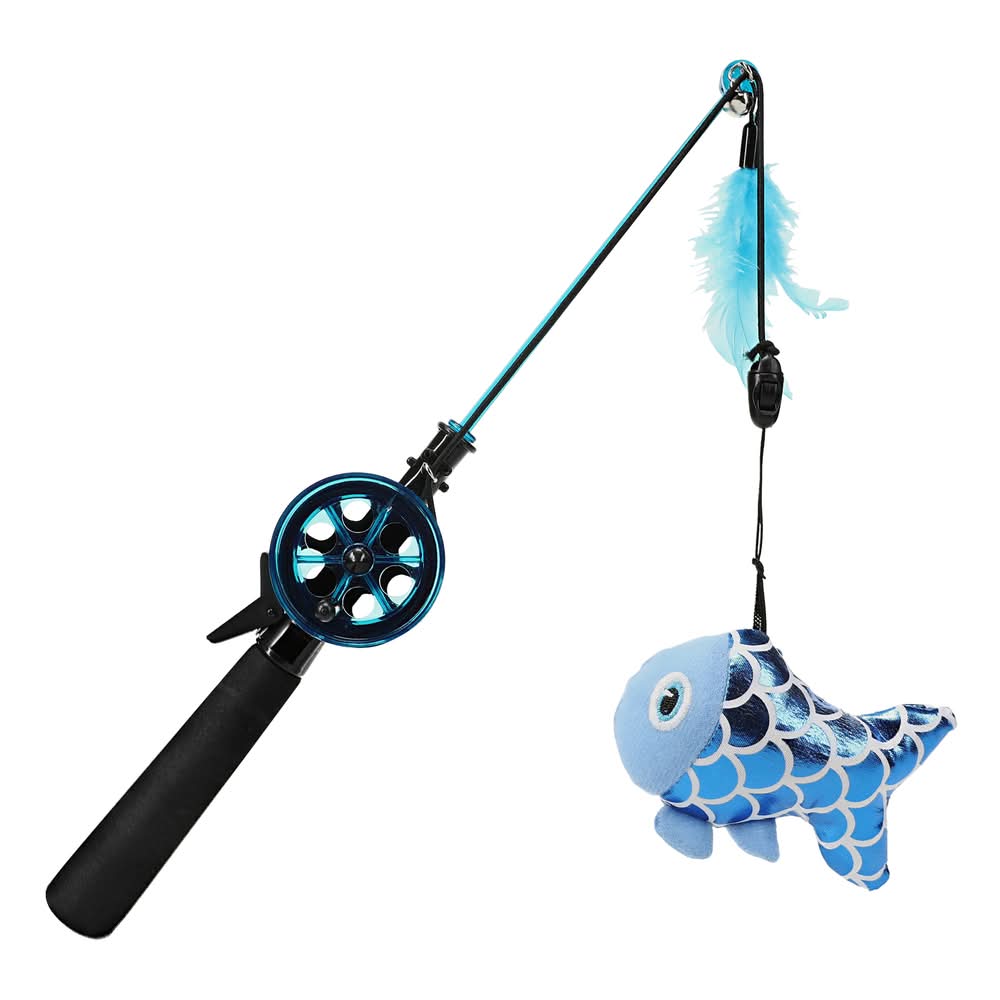 Cat Fishing Rod Toy - Blue Blue