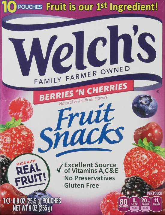 Welch's Berries 'N Cherries Fruit Snacks (10 ct)
