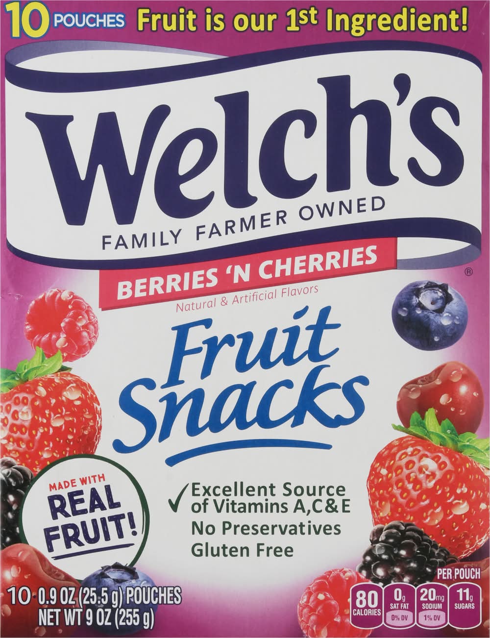 Welch's Berries 'N Cherries Fruit Snacks (9 oz)