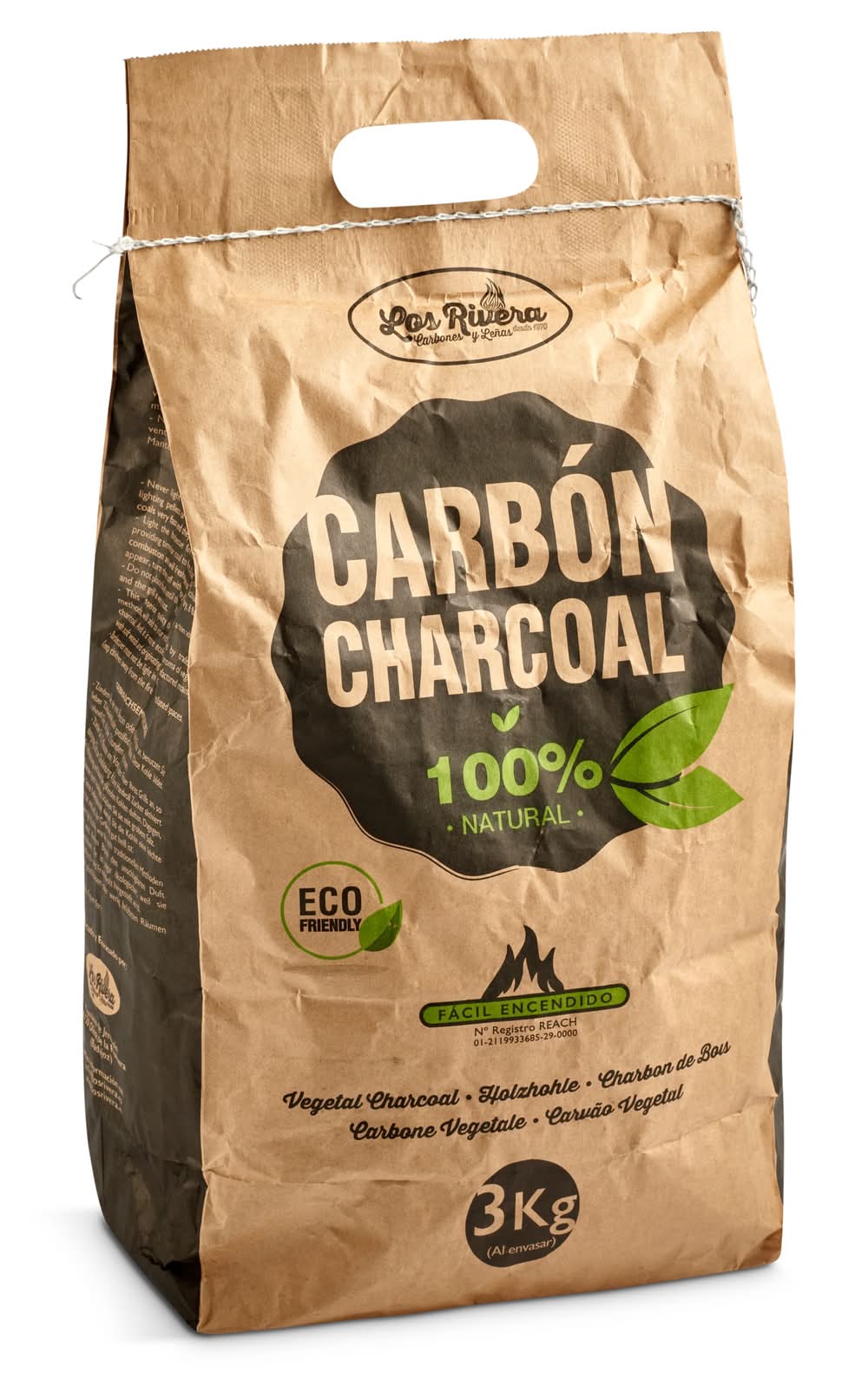 Carbón Vegetal Los Rivera Bolsa 3 Kg