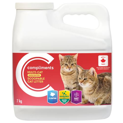 Compliments Cat Litter Multi-Cat Scoopable Unscented 7 kg