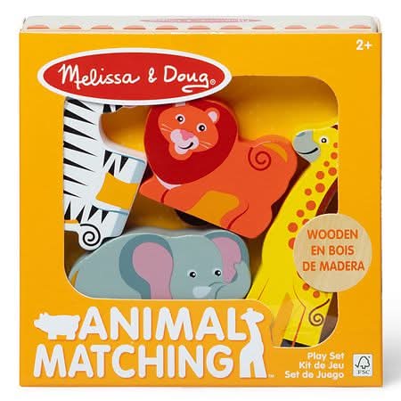 Melissa & Doug Animal Matching Wooden Play Set Ages 2+