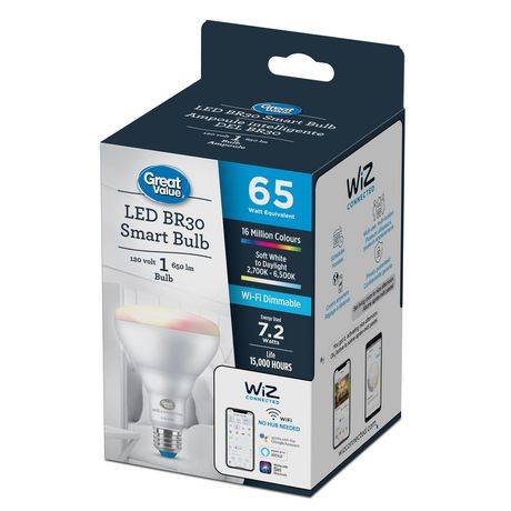 Great Value Wiz Full Colour BR30 WiFi bulb