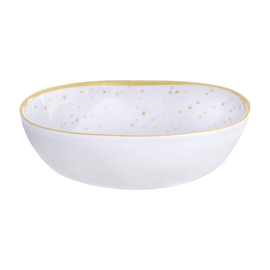 Party City Melamine Bowl (white-gold)