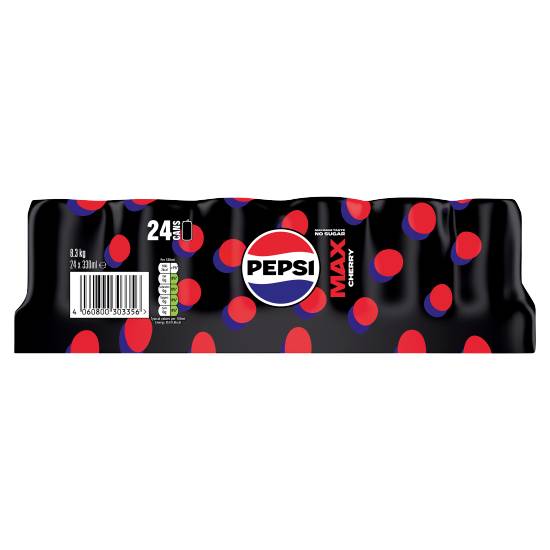 Pepsi Max Cherry No Sugar Cola Can (24 ct, 330ml)