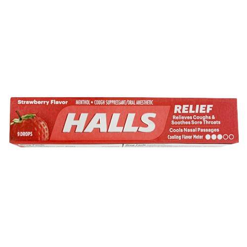 Halls Relief Strawberry Flavor Cough Suppressant (9 drops)