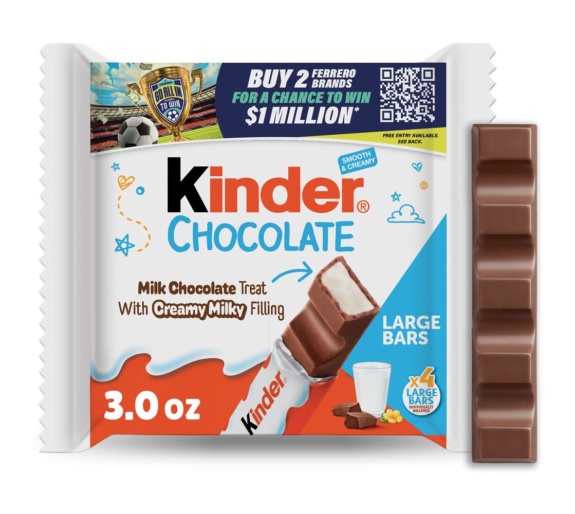 Kinder Creamy Milky Filling Chocolate Bars (2.97 oz, 4 ct)