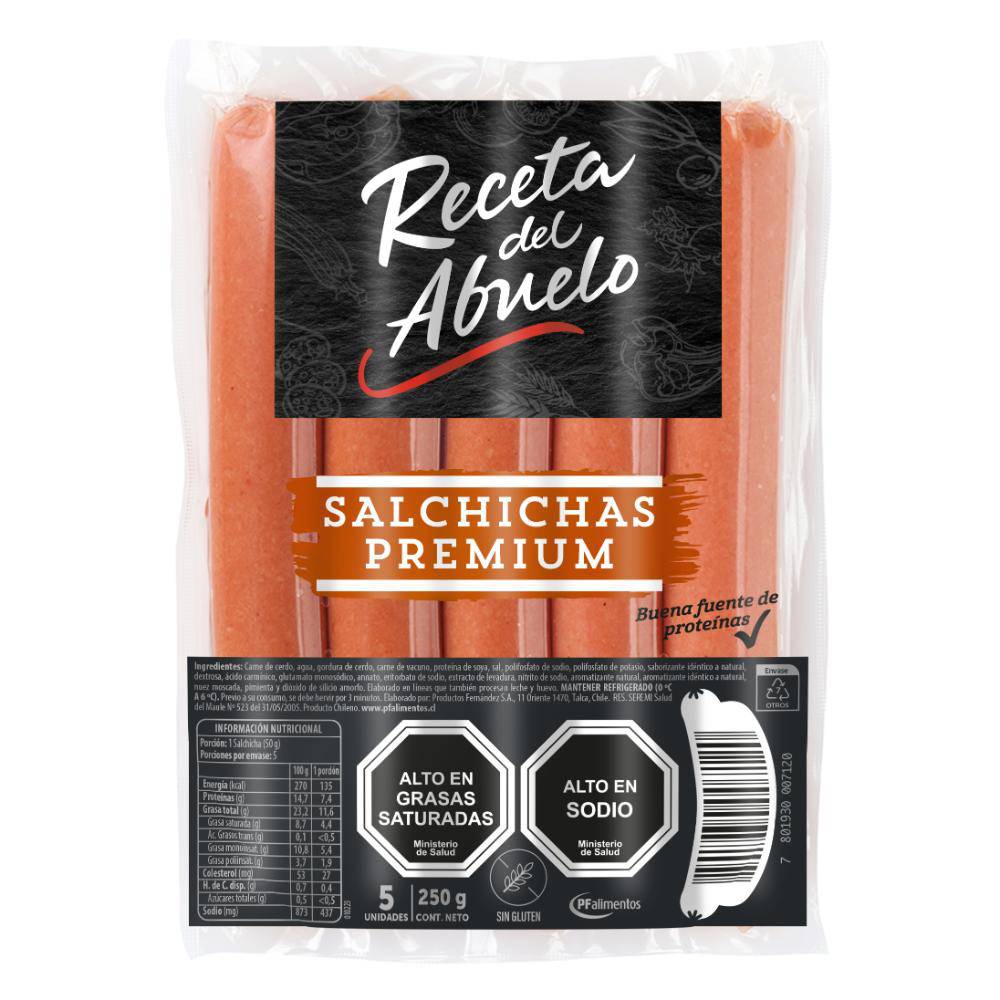 Receta del Abuelo · Salchichas de cerdo premium (5 un)