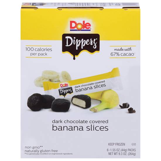 Dole Dippers Dark Chocolate Covered Banana Slices (6 ct)
