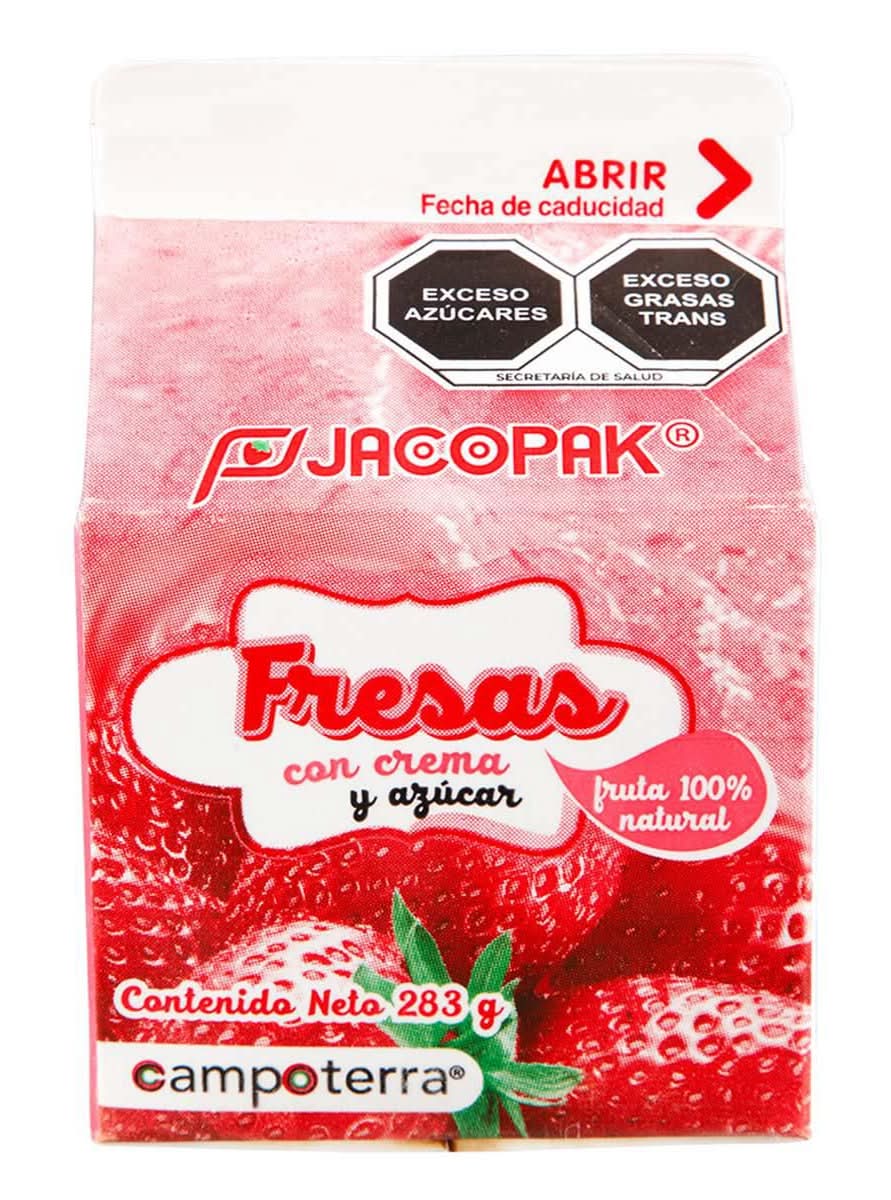 Jacopak · Fresas con crema y azúcar (283 g)
