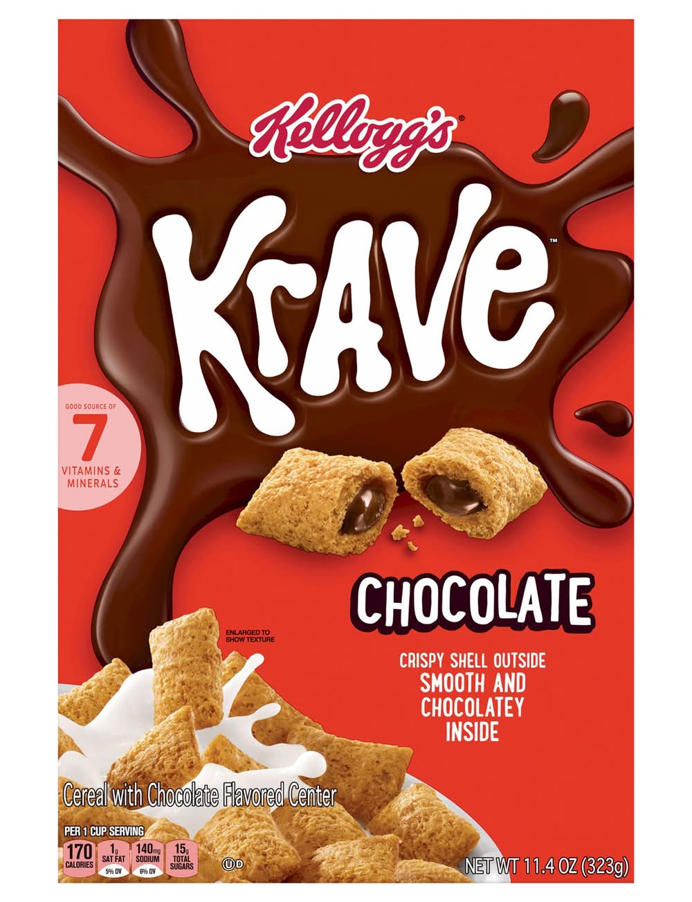 Kellogg's Krave Cereal With Flavored Center, Chocolate (11.4 oz)