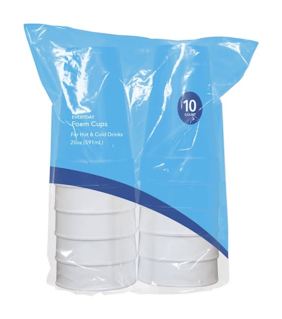 Everyday Insulated Foam Cups 20 oz, White (10 ct)