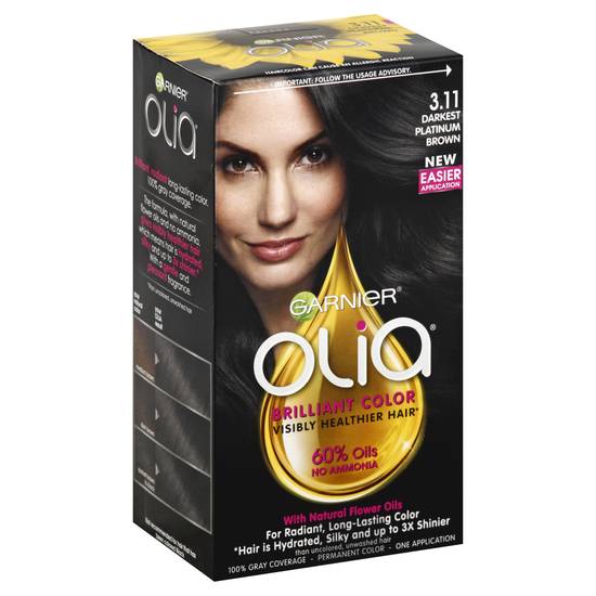 Garnier Olia 3.11 Darkest Platinum Brown Hair Dye (1 kit)