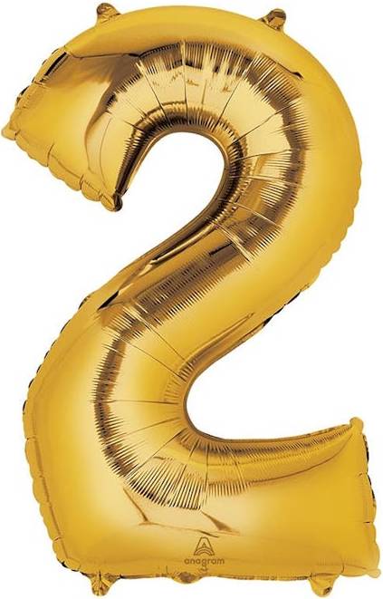 33'' Gold Number (2) - Balloon