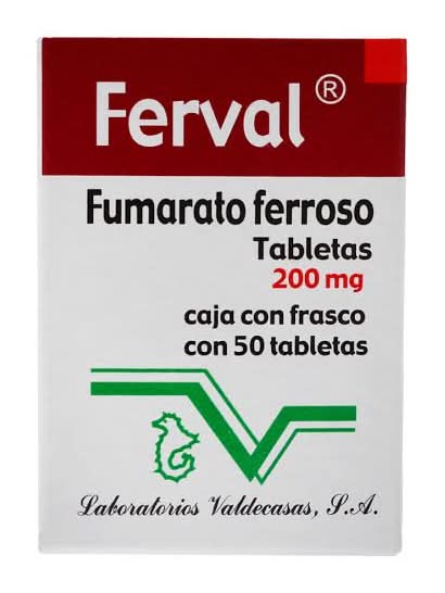 Ferval · Fumarato ferroso de 200 mg en tabletas (50 un)