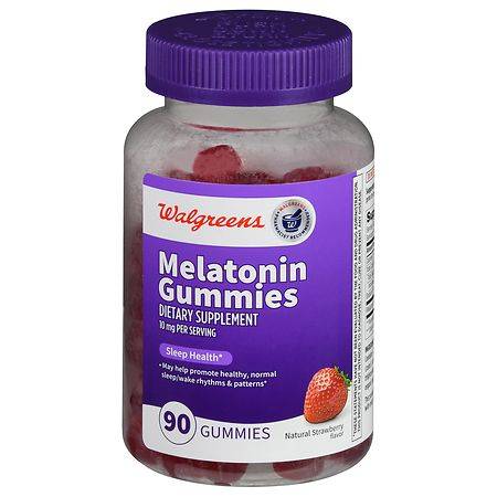 Walgreens 10 mg Natural Strawberry Melatonin Gummies