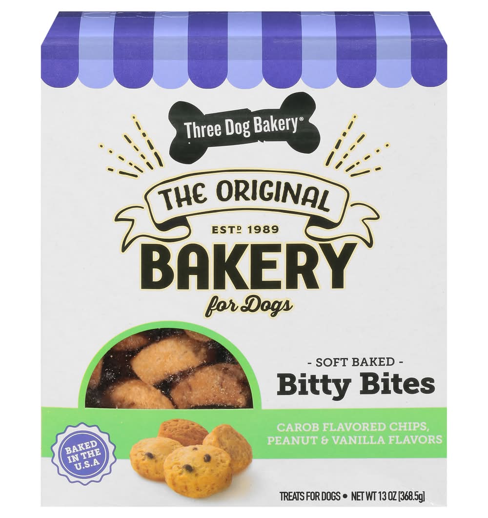 Three Dog Bakery Carob, Peanut & Vanilla Soft Baked Bitty Bites (13 oz)