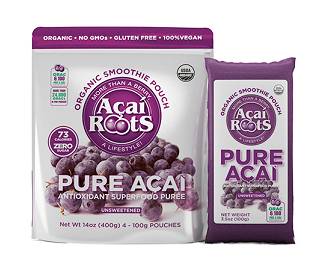 Frozen Acai Roots - Acai Puree Packs - 4/3.5 oz Packs