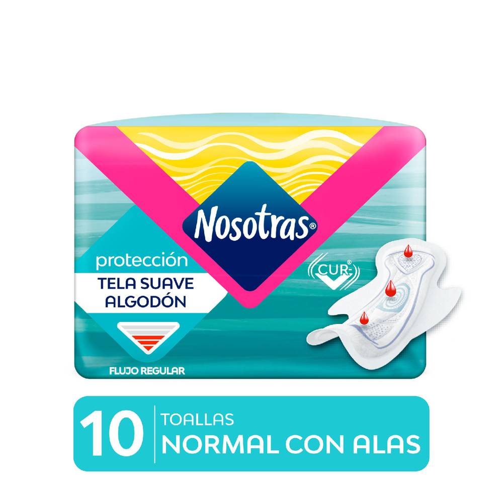 Nosotras toalla higiénica normal suave con alas