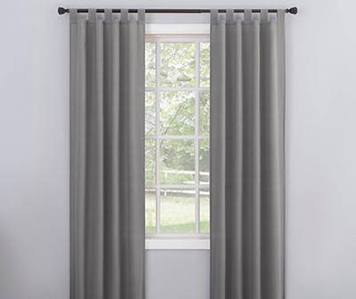 Broyhill Durham Semi-Sheer Textured Tab Top Curtain Panel, 84" x 74", Gray