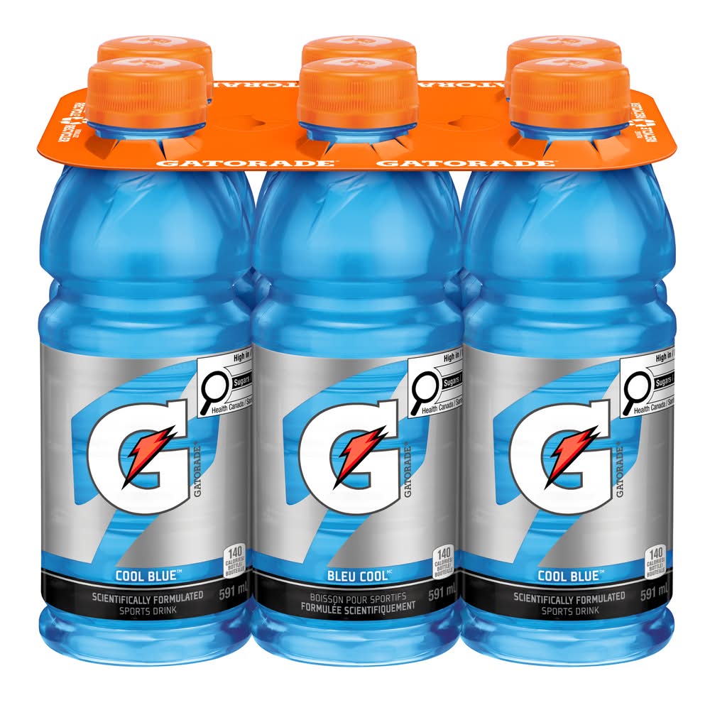 Gatorade Thirst Quencher Sports Drink, Cool Blue (6 x 591 ml)