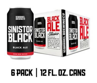 10 Barrel Brewing Co. Sinistor Black Ale In Cans - 6-12 Fl. Oz.