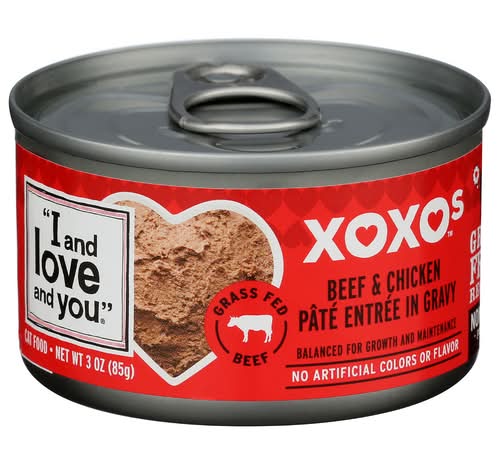 I And Love And You Beef & Chicken In Gravy XOXOs Pate Cat Food