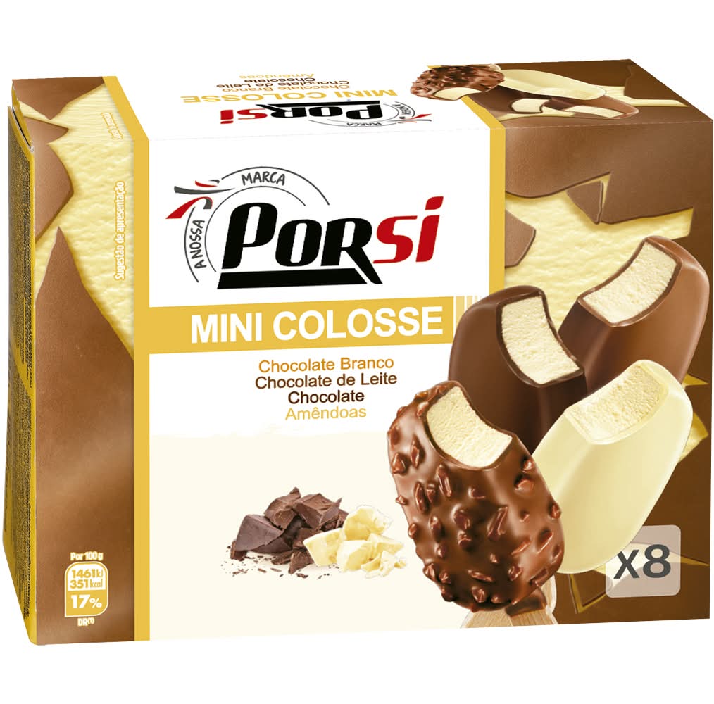 PorSi - Gelados mini colosse mini mix, 8 unidades