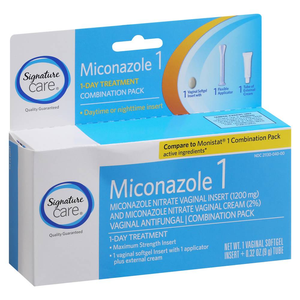 Signature Care Miconazole 1 Vaginal Antifungal Treatment (0.6 oz)