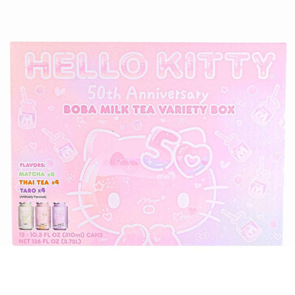 A-Sha Hello Kitty Boba Milk Tea Variety, 10.5 fl oz, 12-count