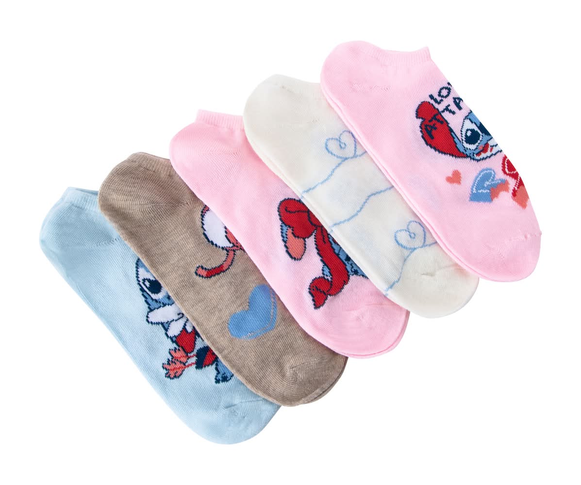 Valentine's Day Juniors Licensed Socks 5-Pairs Stitch
