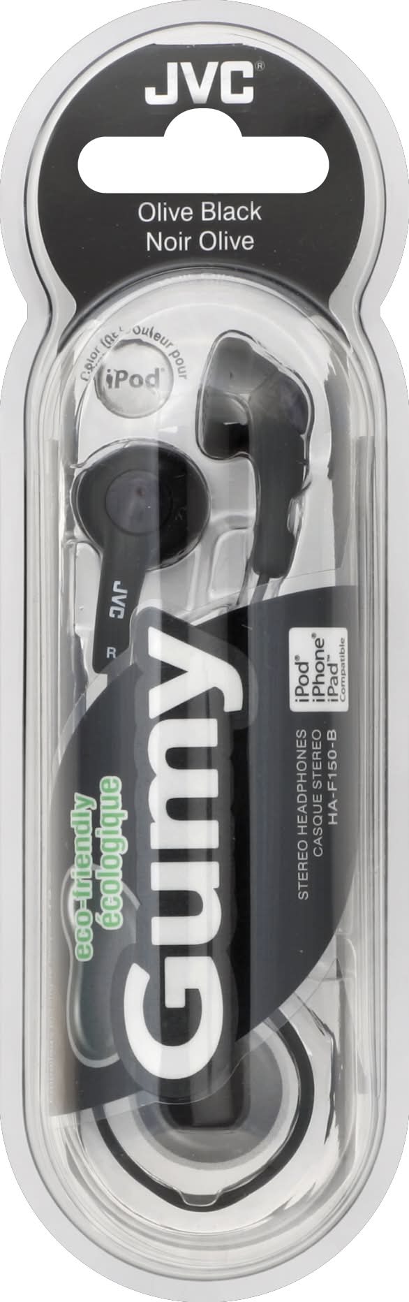 JVC Headphones, Olive Black