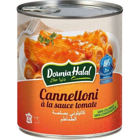 Cannelloni à la sauce tomate halal Dounia halal 800g