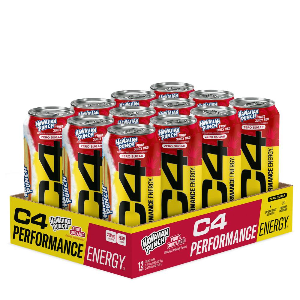 C4 Performance Energy™ Drink - Hawaiian Punch Fruit Juicy Red - 16.oz (12 Cans) (1 Unit(s))