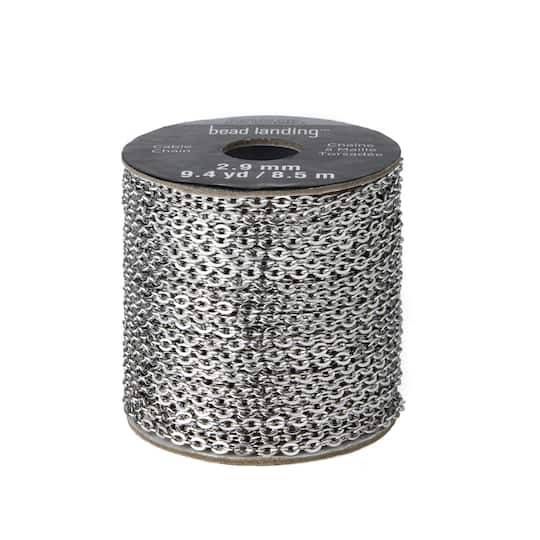 2.9Mm Stainless Steel Cable Chain Spool, 9.4Yd. By Bead Landing