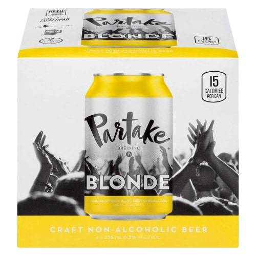 Partake Blonde Craft Non-Alcoholic Beer (4 x 355 ml)