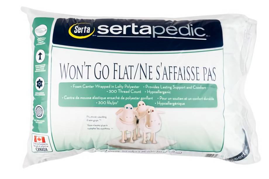 Serta oreiller qui ne s'affaisse pas (1 unité) - won't go flat bed pillow (1 unit)