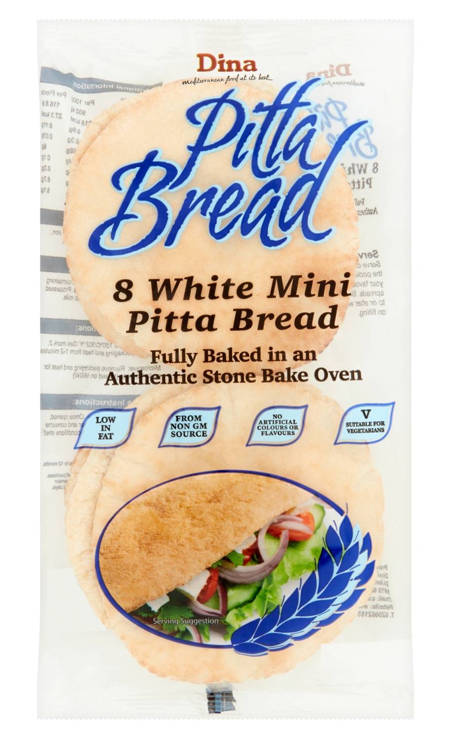 Dina Pitta Bread 8 White Mini Pitta Breads