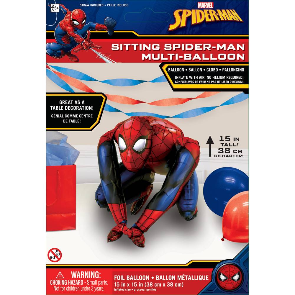 Party City Air-Filled Sitting Spider-Man Balloon (20in)