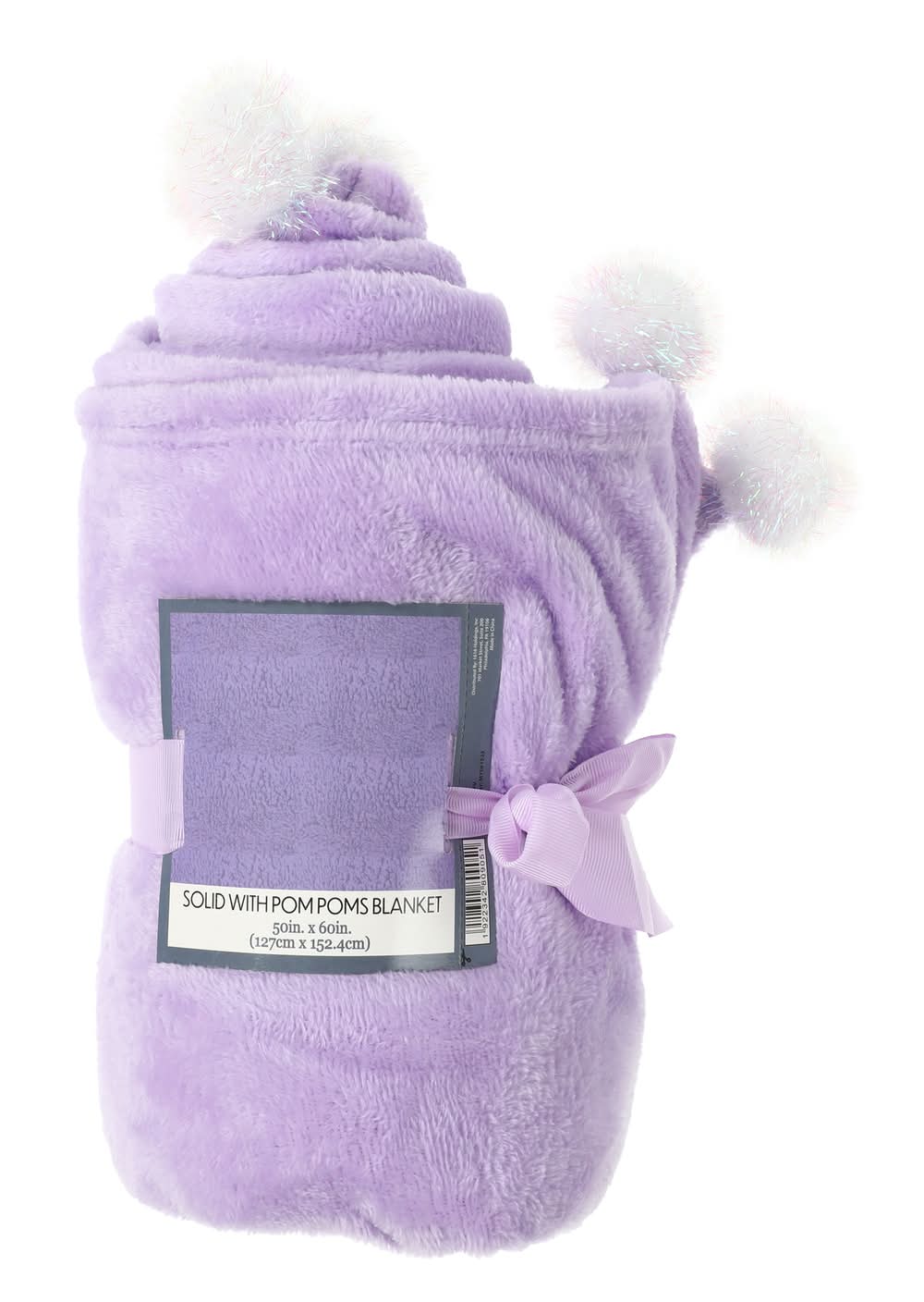 Monogram Patch Solid Plush Blanket Purple