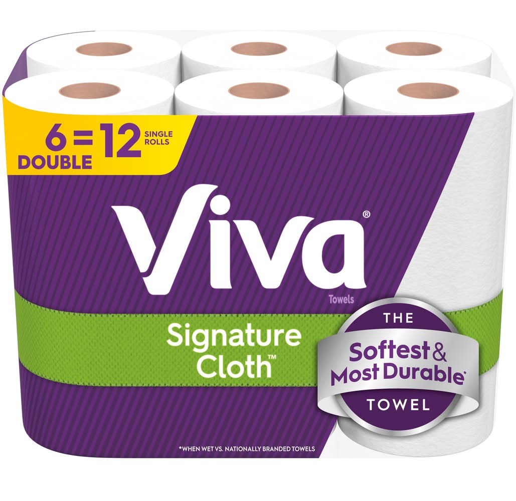 Viva Choose-A-Sheet Signature Cloth Paper Towel Double Rolls, 11.0x5.9 in (6 ct)