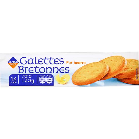Biscuits Galettes pur beurre nature Leader price 125g
