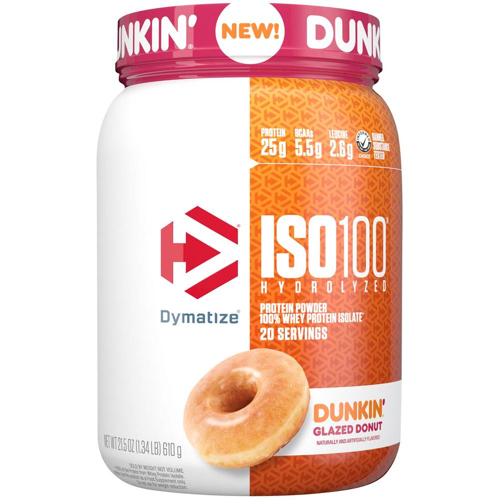 Dymatize Dunkin' Nutrition Iso 100 Protein Powder (21.5 oz)