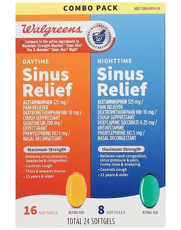 Walgreens Daytime & Nighttime Sinus Relief