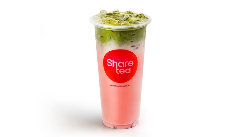 Large Matcha Rose Milk Tea