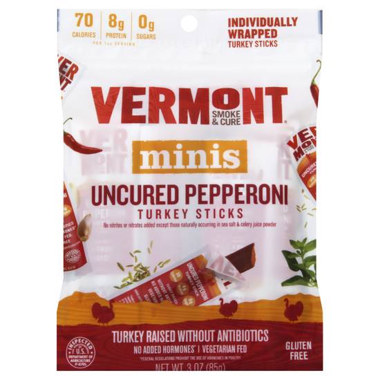 Vermont Smoke & Cure Uncured Pepperoni Turkey Sticks Multipack (3 oz)