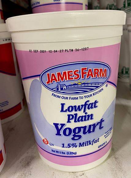 James Farm 1% Low Fat Plain Yogurt (5 lbs)
